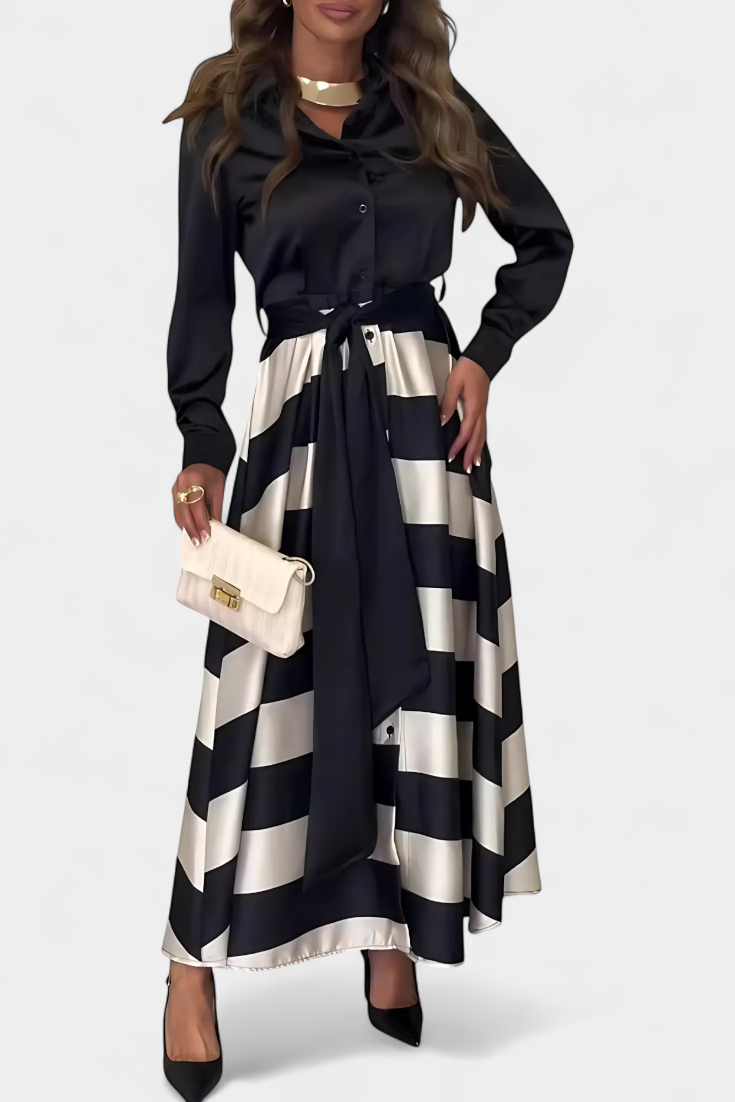 Nessia | Robe Chemise Élégante à Rayures