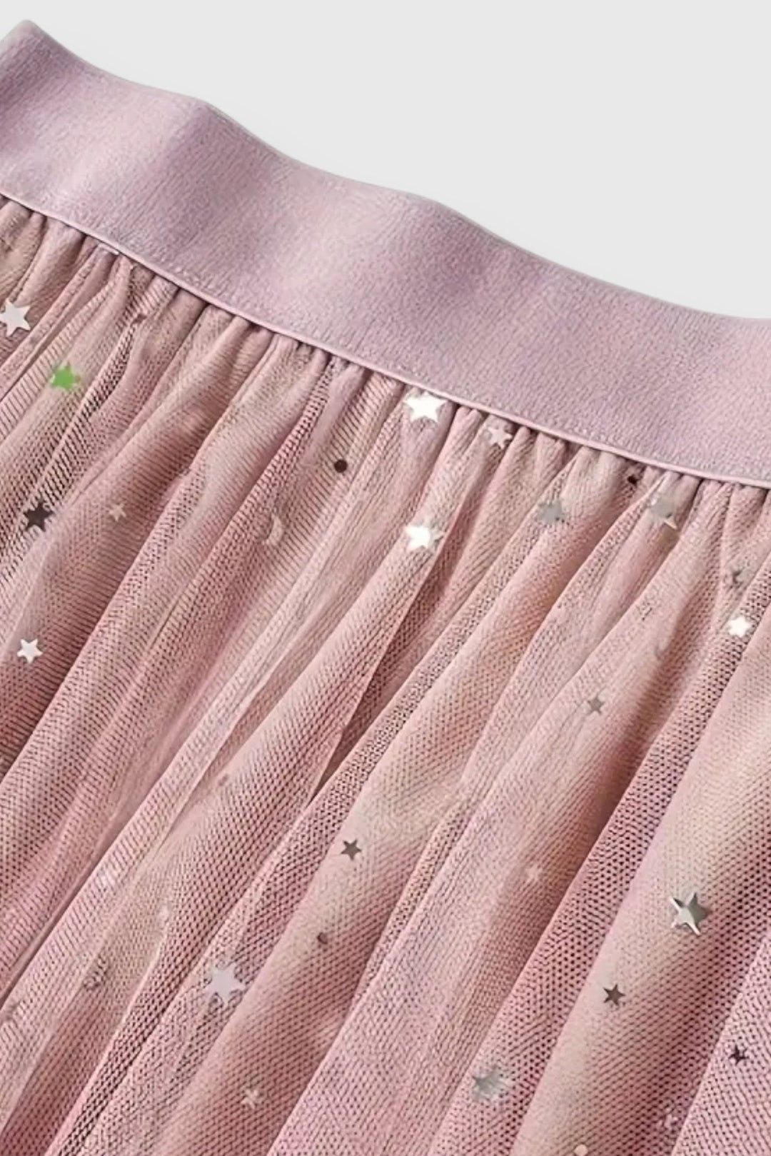 Colette | Jupe à Paillettes avec Ourlet Froncé et Taille Haute