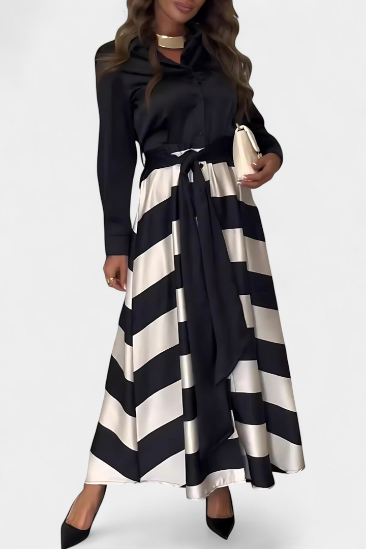 Nessia | Robe Chemise Élégante à Rayures