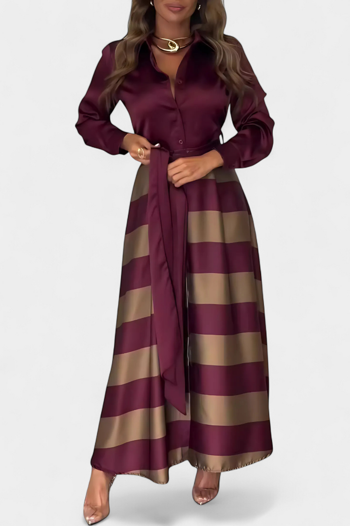 Nessia | Robe Chemise Élégante à Rayures
