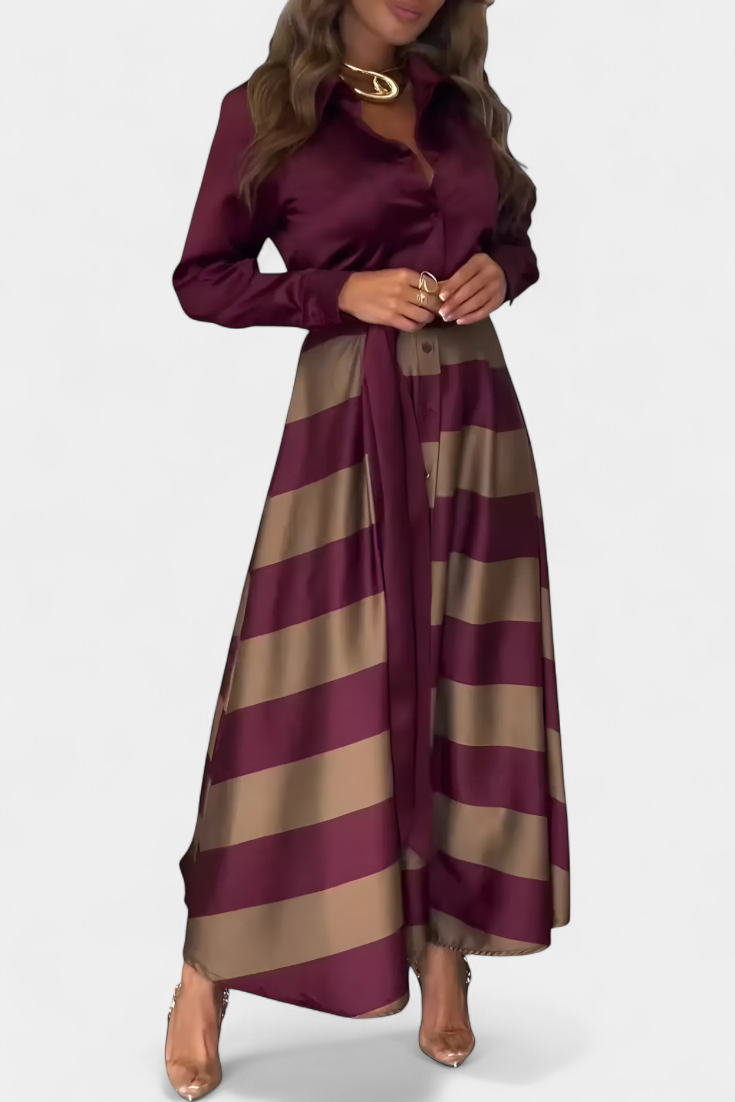Nessia | Robe Chemise Élégante à Rayures