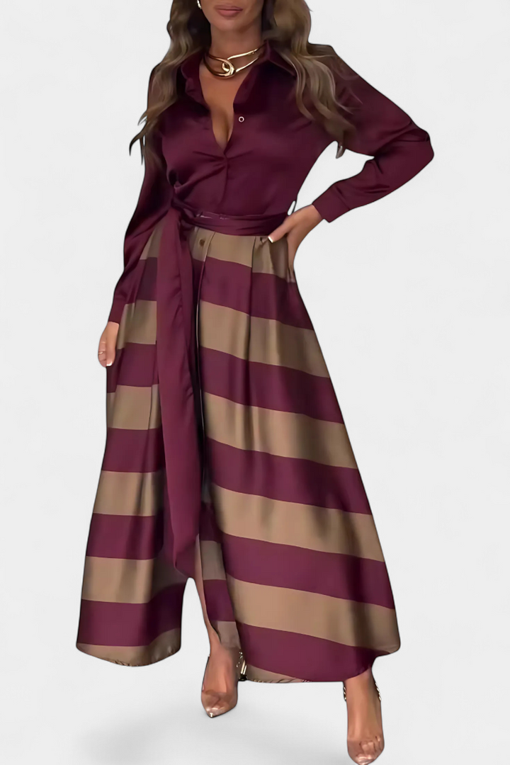 Nessia | Robe Chemise Élégante à Rayures