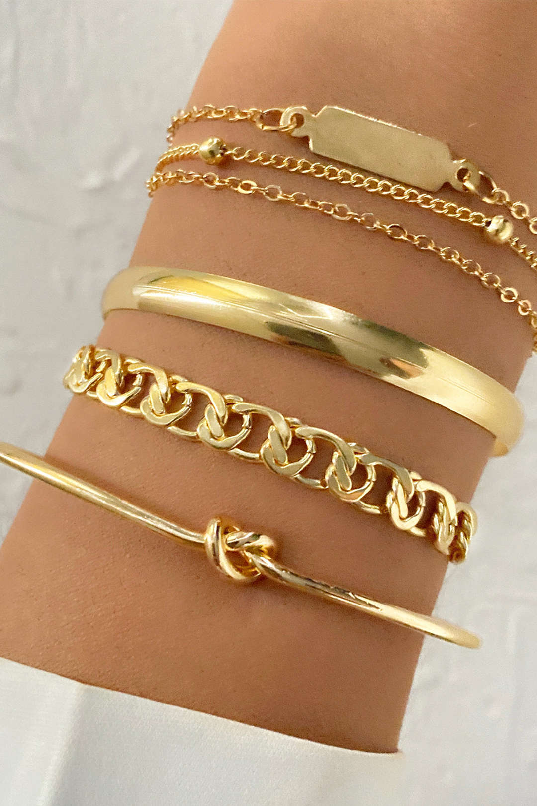 Ensemble de Bracelets en Chaîne en Métal de 4 Pièces