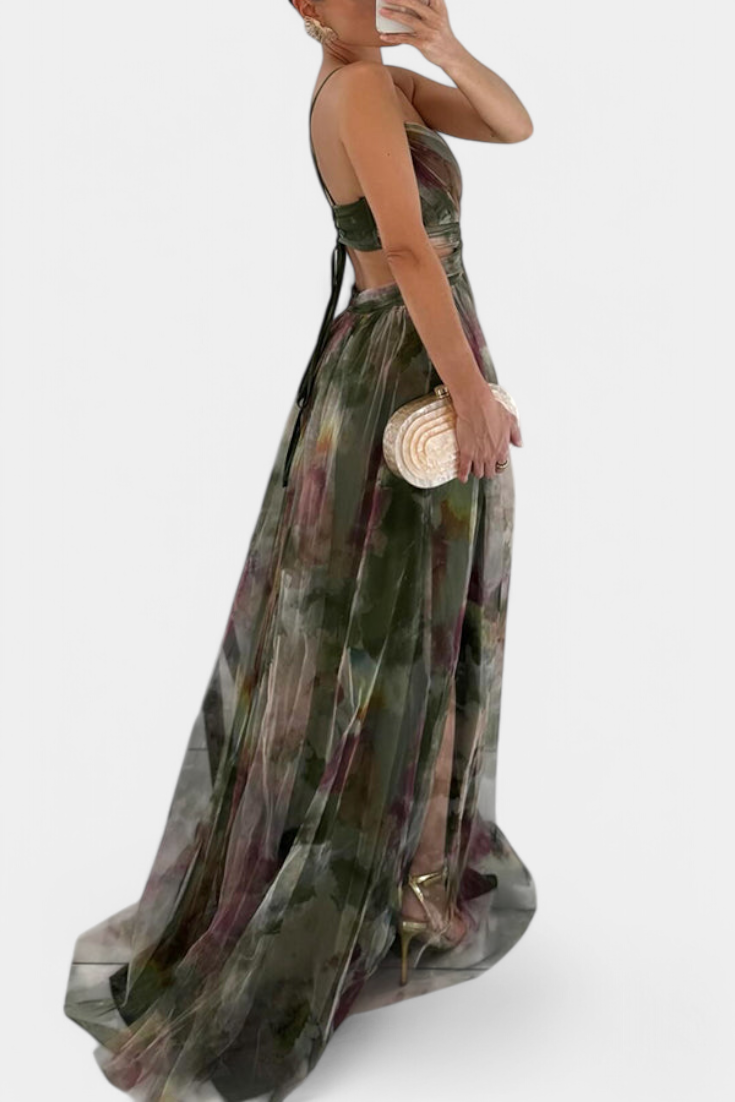 Ingrid | Robe Maxi Fleurie avec Décolleté en V