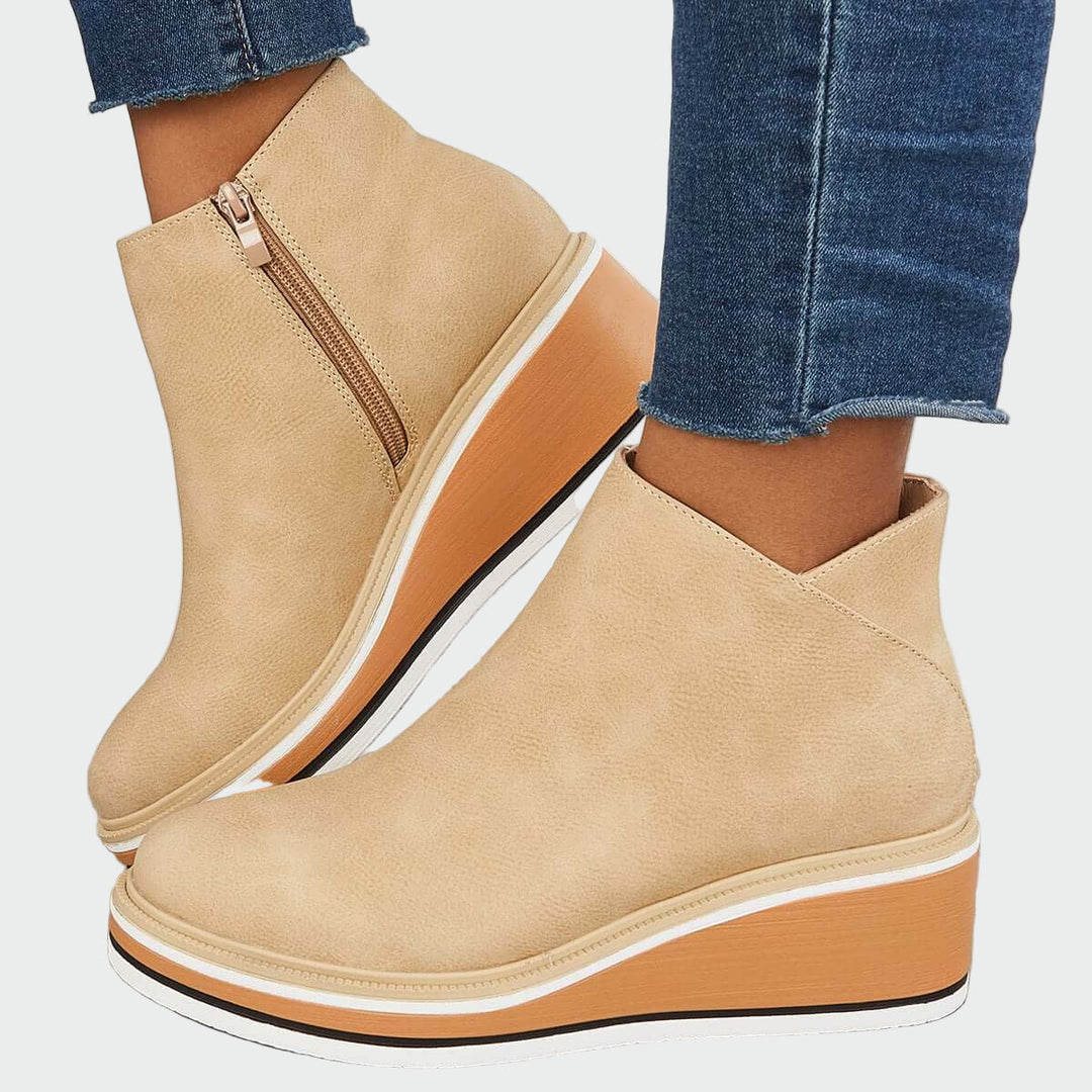 Rebeca | Bottines en Cuir Orthopédique Noires avec Talon
