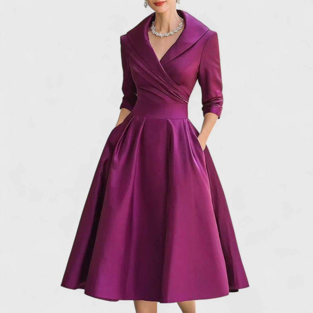 Noelia | Robe Midi en Satin