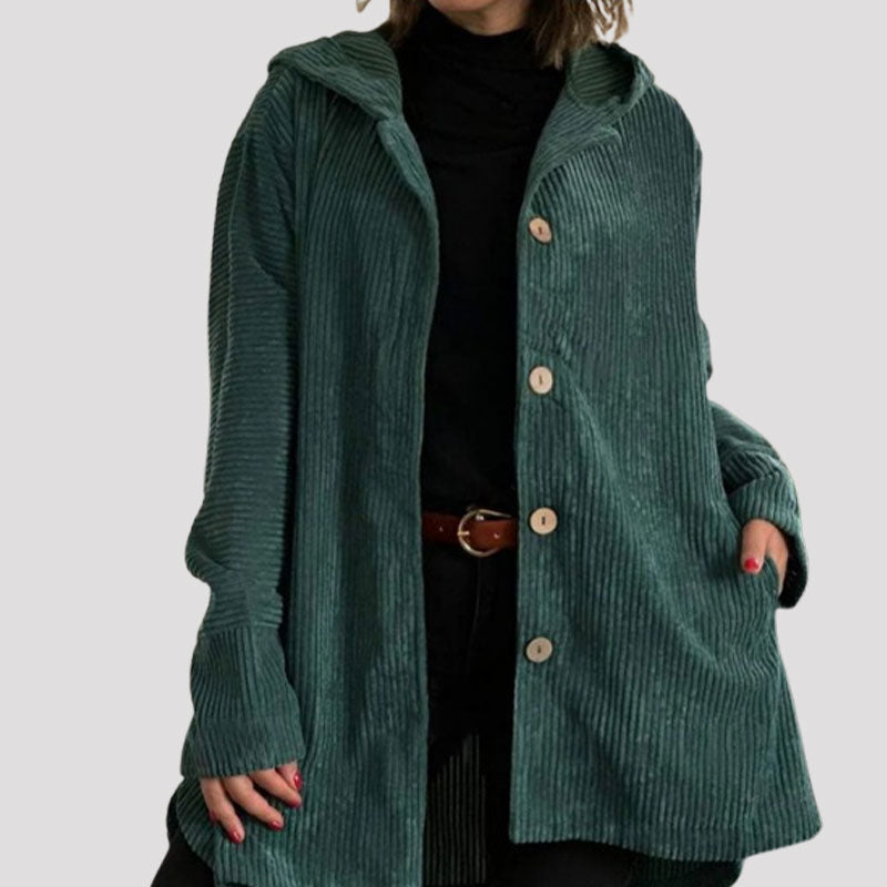 Adriana | Veste à capuche en velours décontractée pour la saison automnale