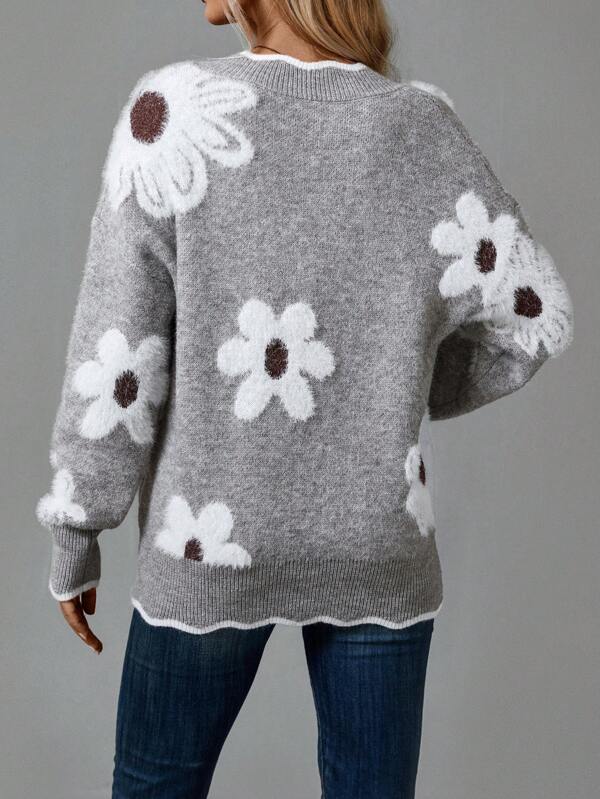 PAULA | SWEAT FLORAL ÉLÉGANT AVEC COL EN V