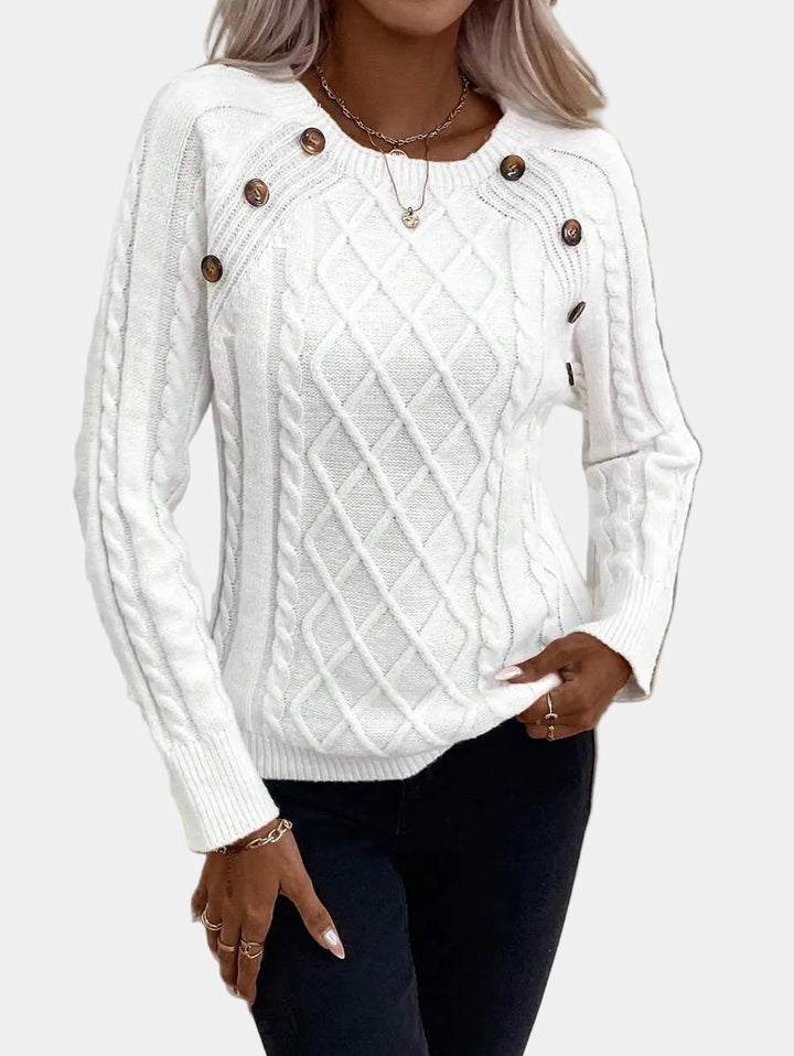 Clara | Pull en Tricot avec Boutons pour Dames