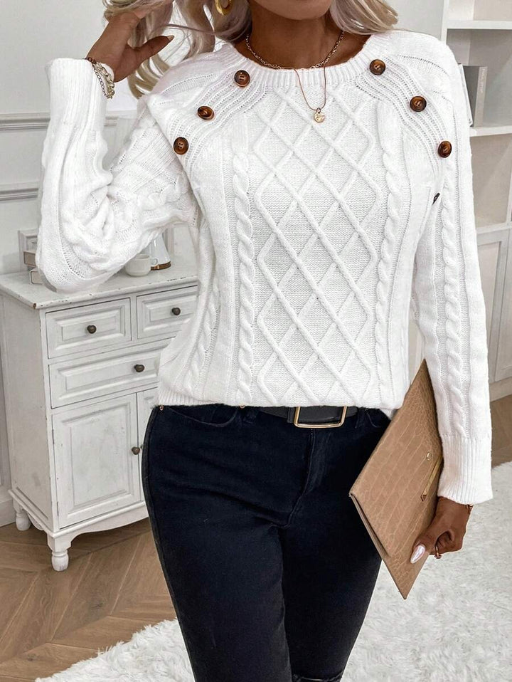 Clara | Pull en Tricot avec Boutons pour Dames