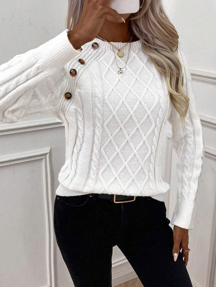 Clara | Pull en Tricot avec Boutons pour Dames