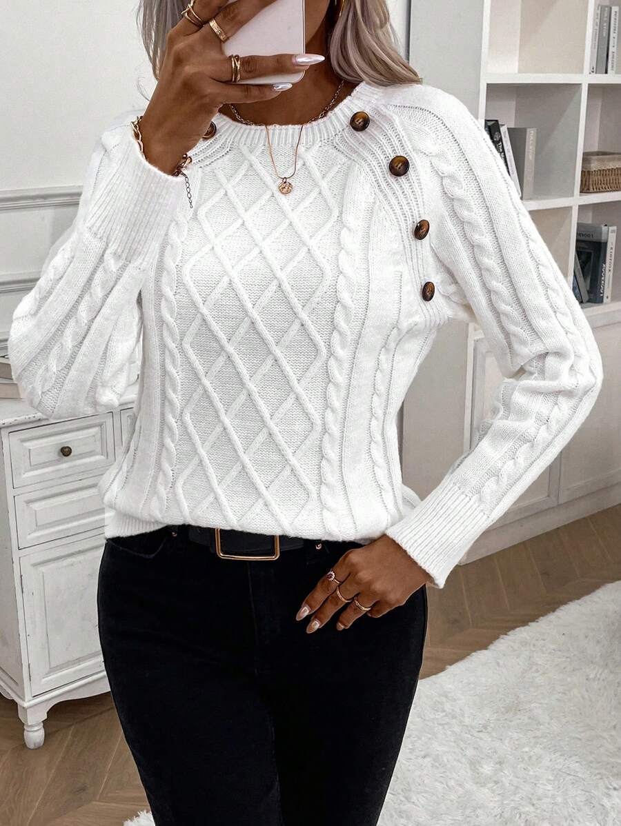 Clara | Pull en Tricot avec Boutons pour Dames