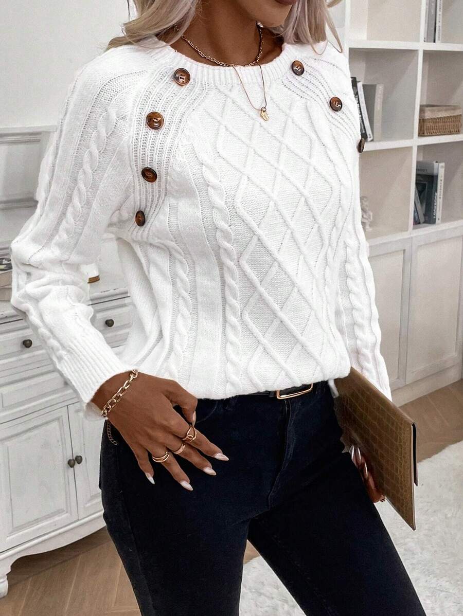Clara | Pull en Tricot avec Boutons pour Dames