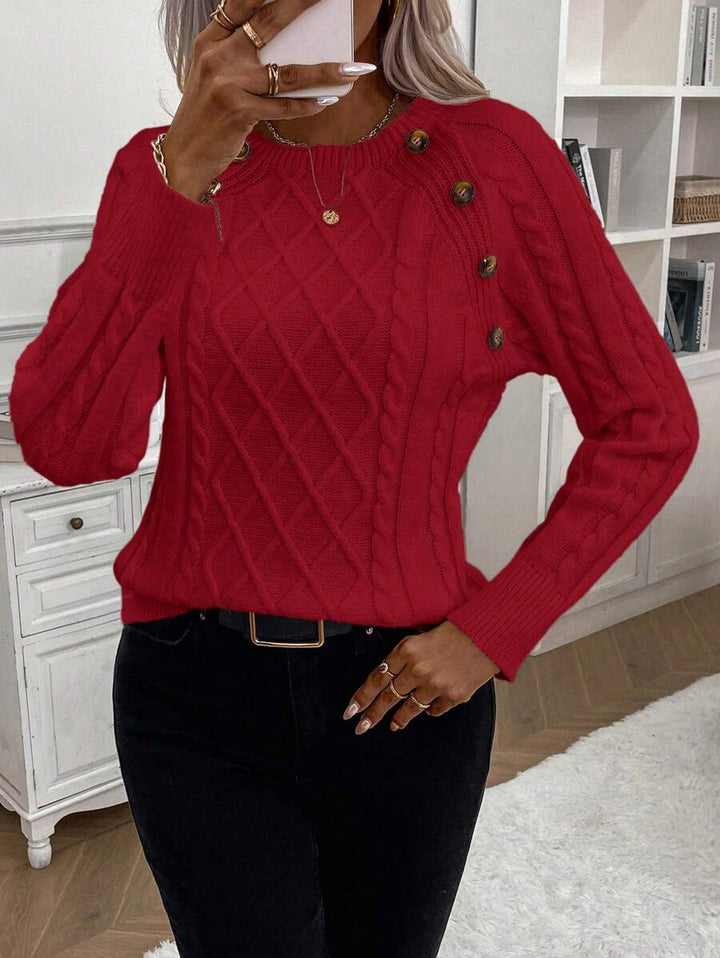 Clara | Pull en Tricot avec Boutons pour Dames