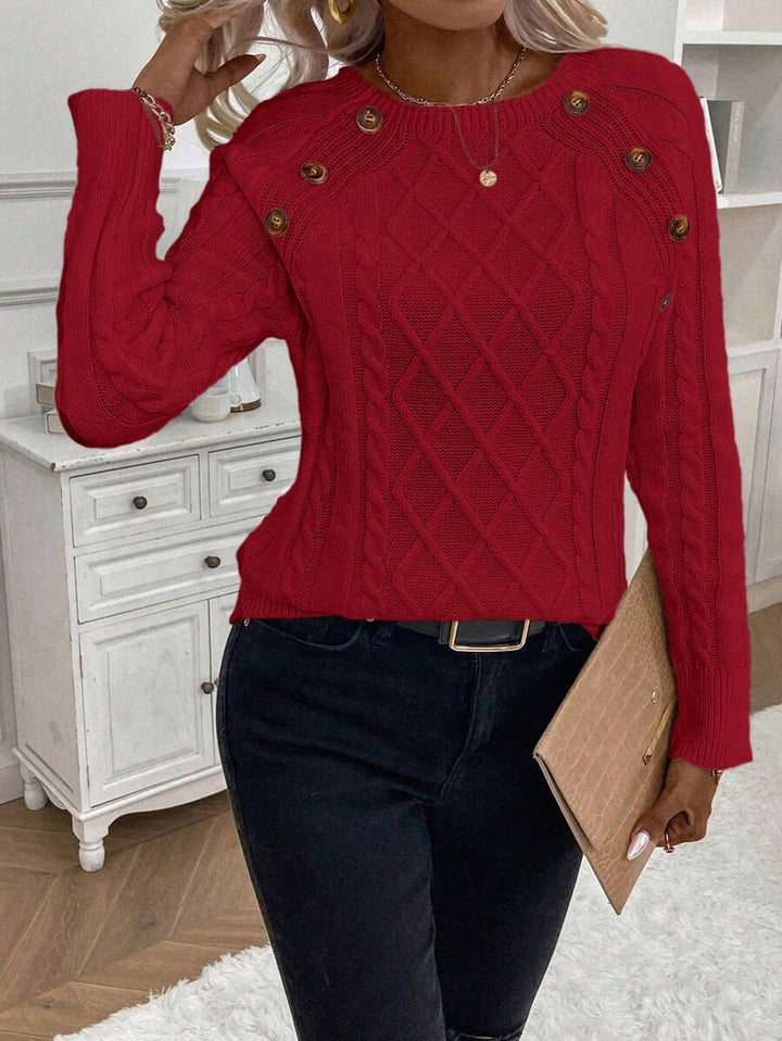 Clara | Pull en Tricot avec Boutons pour Dames