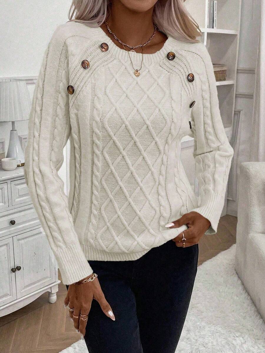 Clara | Pull en Tricot avec Boutons pour Dames