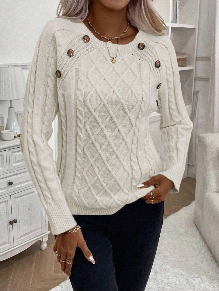 Clara | Pull en Tricot avec Boutons pour Dames