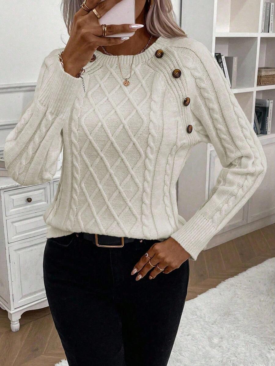 Clara | Pull en Tricot avec Boutons pour Dames