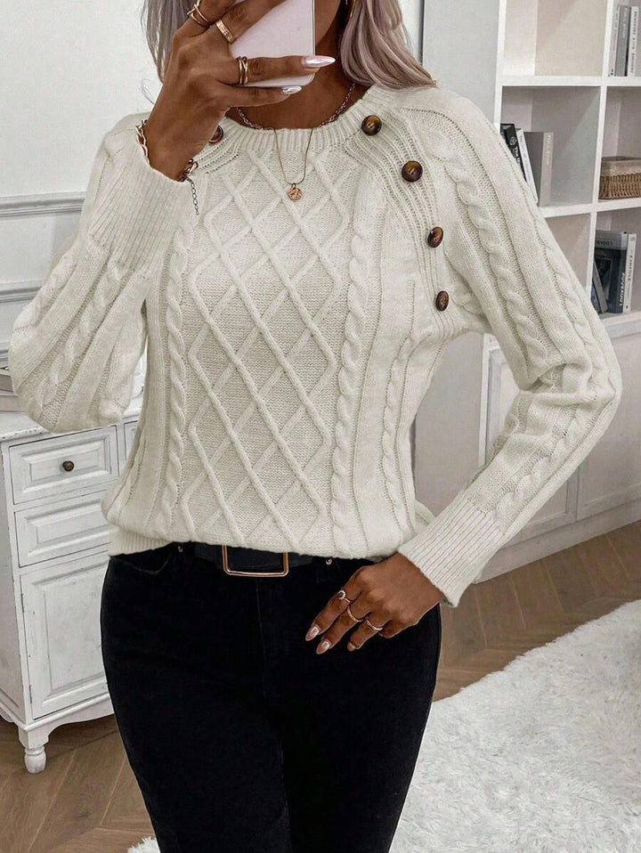 Clara | Pull en Tricot avec Boutons pour Dames