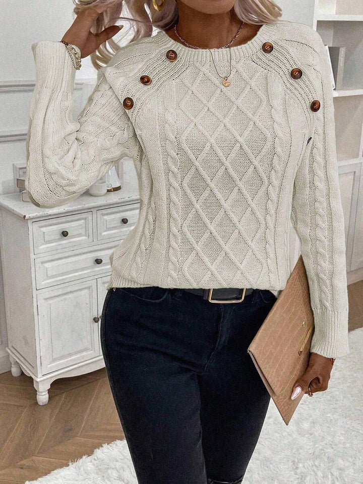 Clara | Pull en Tricot avec Boutons pour Dames