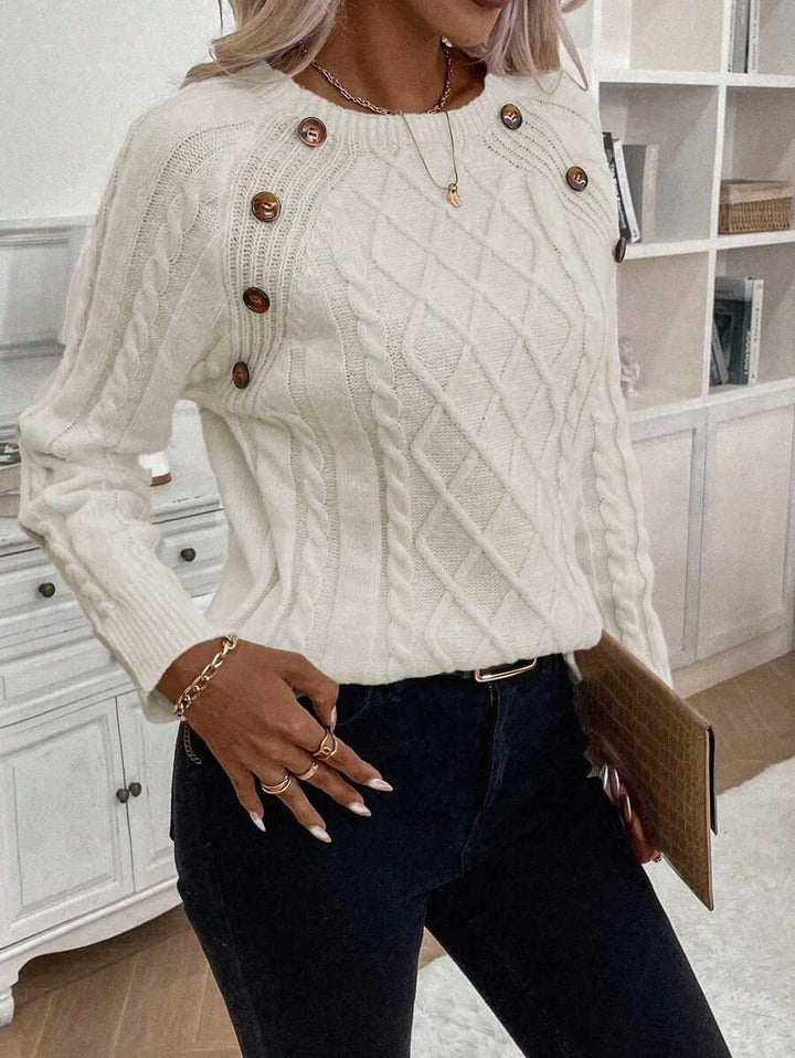 Clara | Pull en Tricot avec Boutons pour Dames