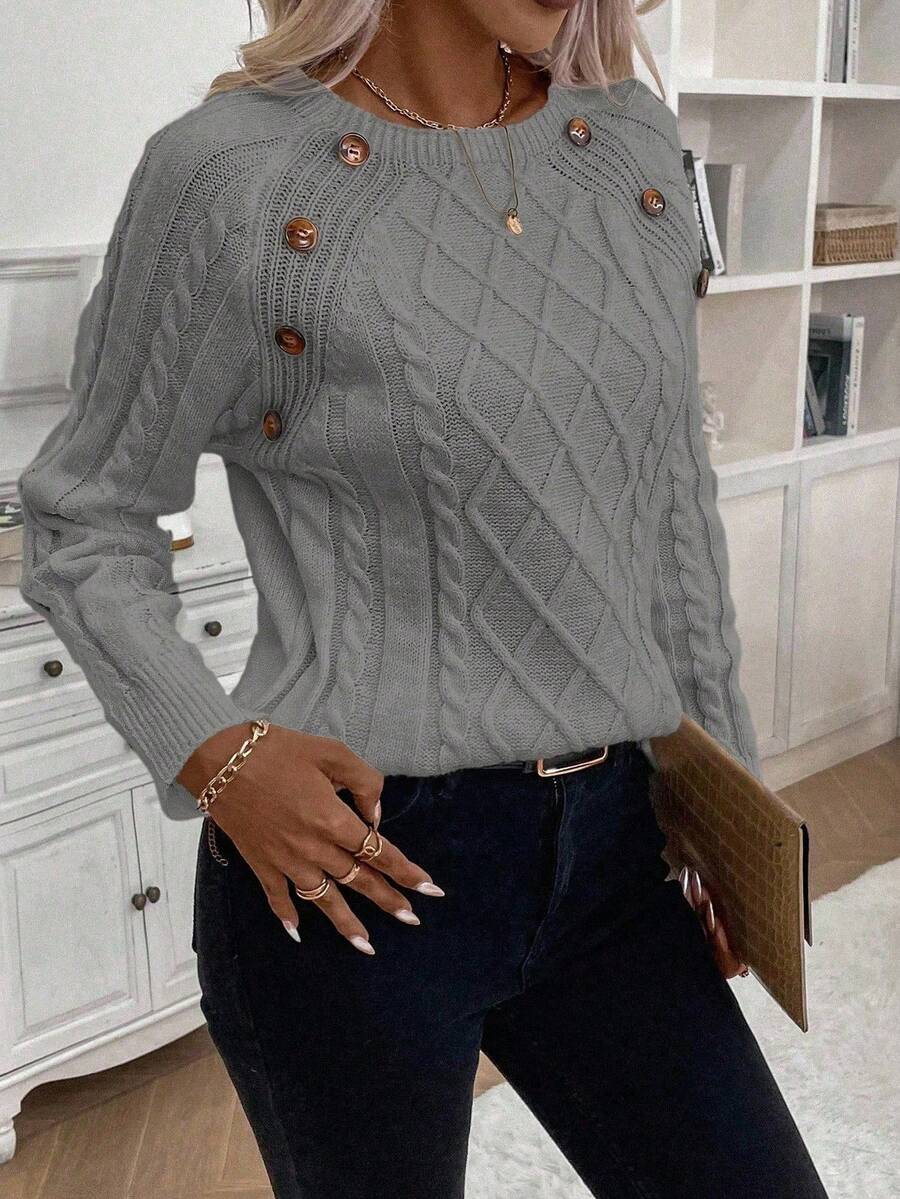 Clara | Pull en Tricot avec Boutons pour Dames