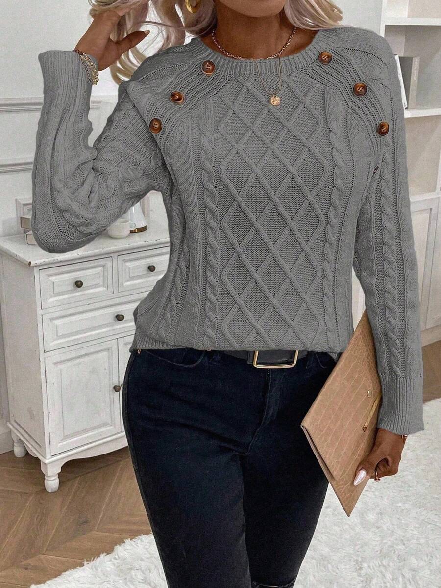 Clara | Pull en Tricot avec Boutons pour Dames