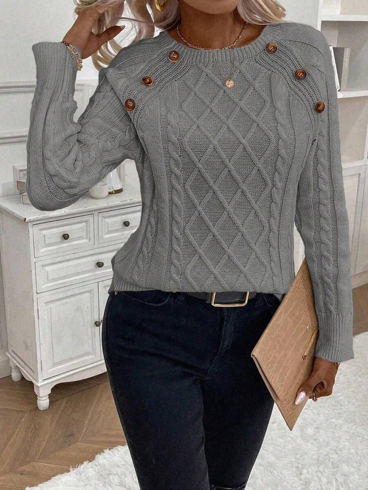 Clara | Pull en Tricot avec Boutons pour Dames
