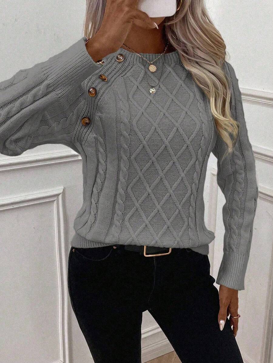 Clara | Pull en Tricot avec Boutons pour Dames
