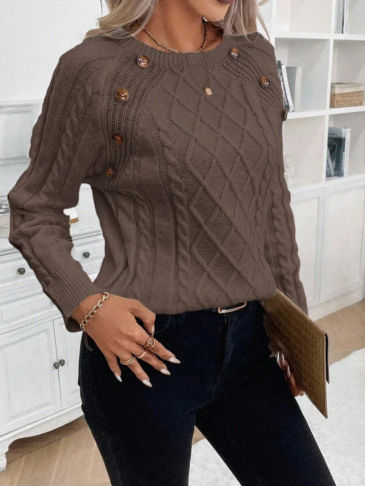 Clara | Pull en Tricot avec Boutons pour Dames