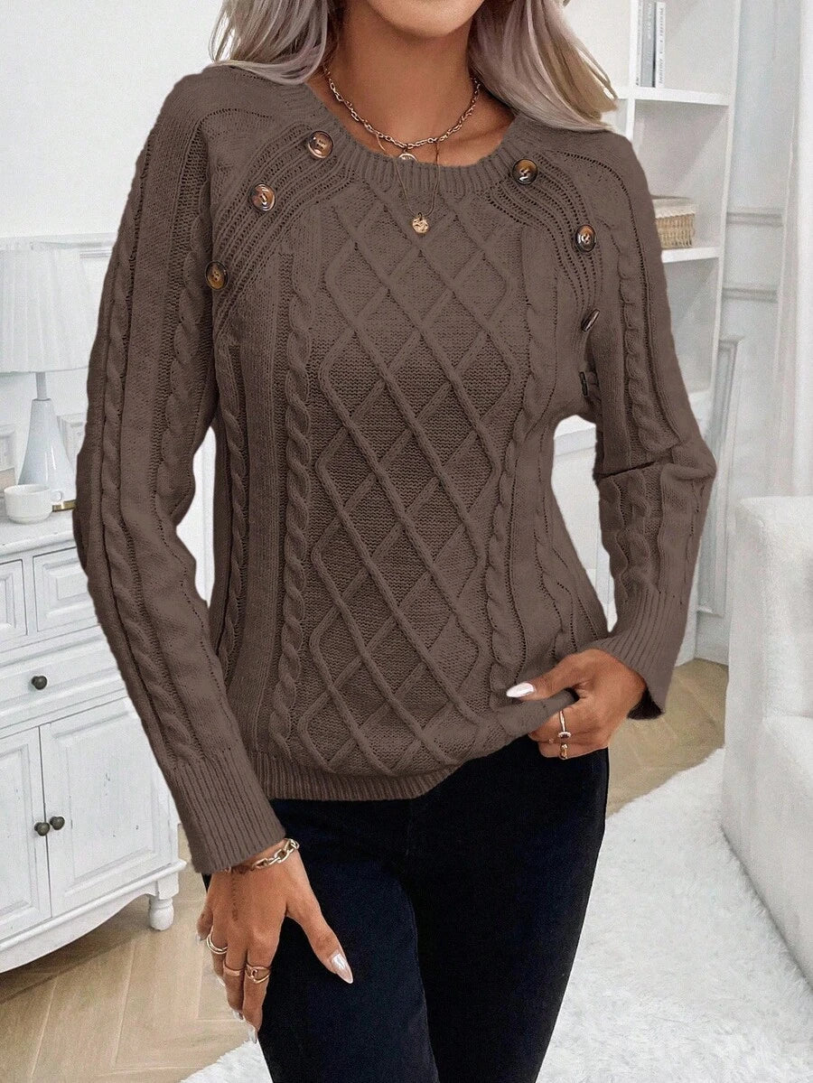 Clara | Pull en Tricot avec Boutons pour Dames