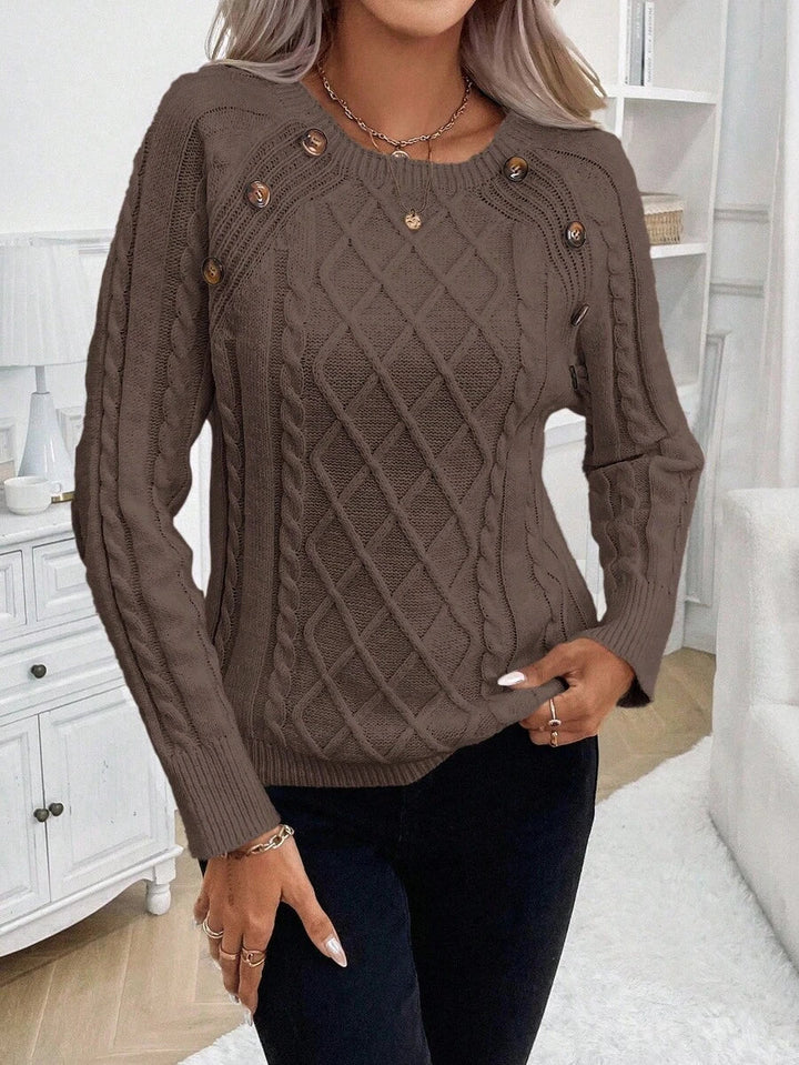 Clara | Pull en Tricot avec Boutons pour Dames