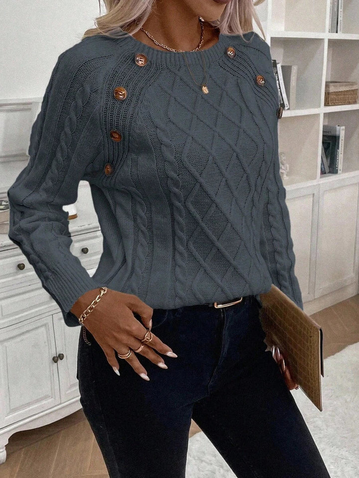 Clara | Pull en Tricot avec Boutons pour Dames