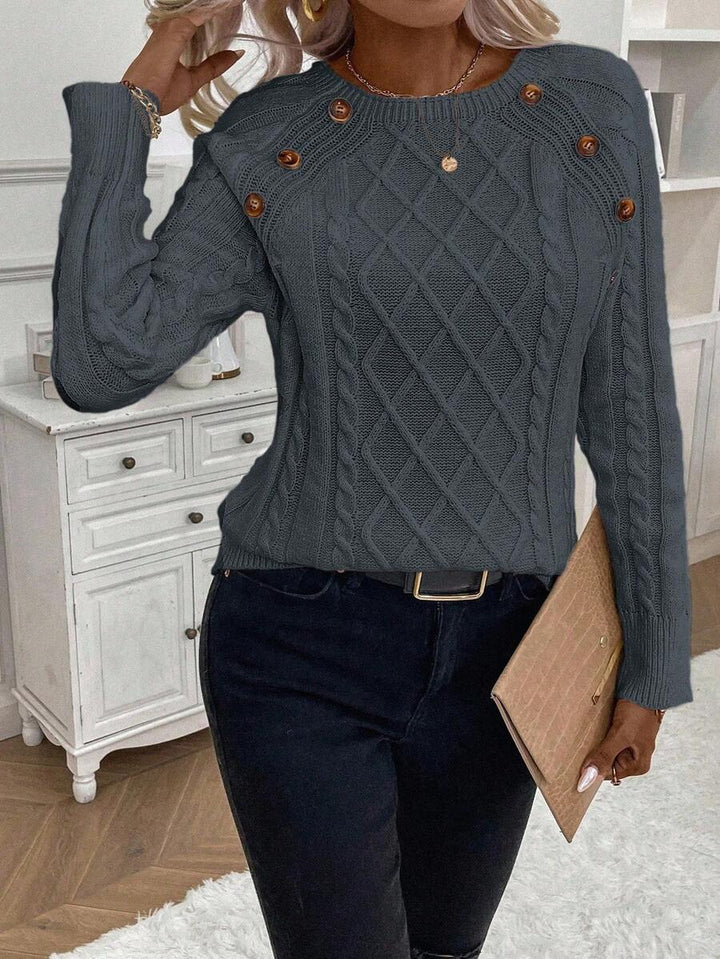 Clara | Pull en Tricot avec Boutons pour Dames
