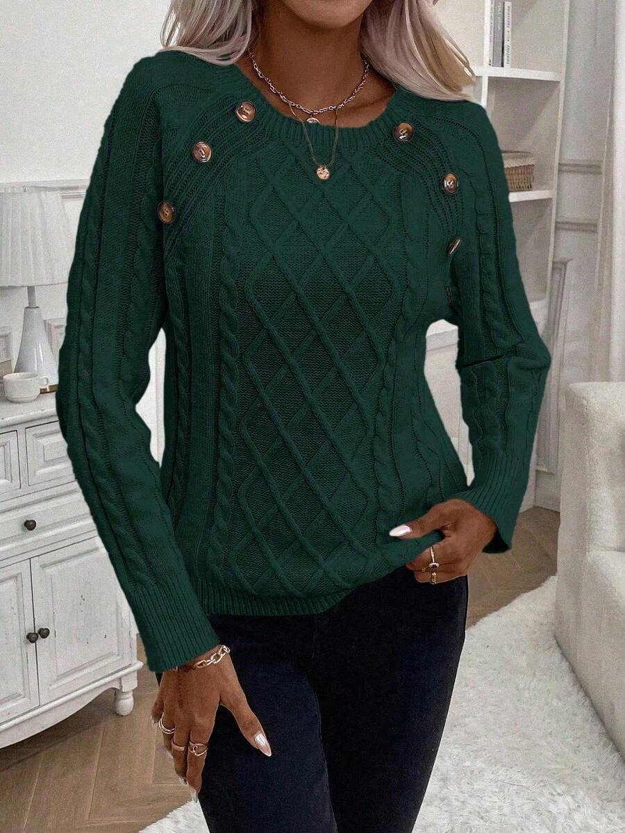 Clara | Pull en Tricot avec Boutons pour Dames