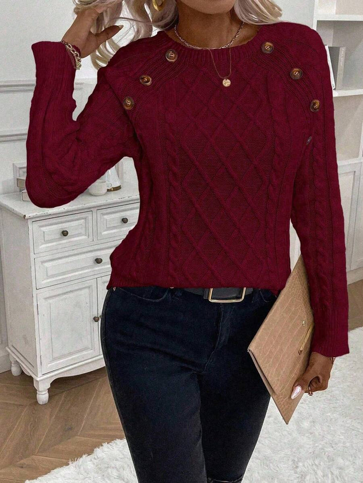 Clara | Pull en Tricot avec Boutons pour Dames