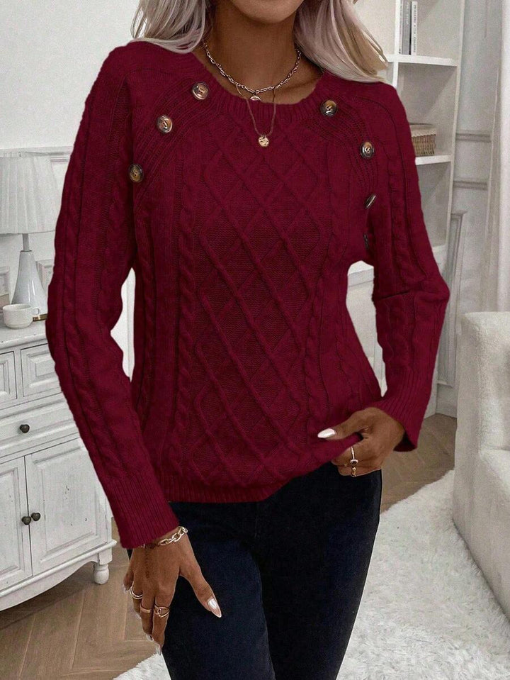 Clara | Pull en Tricot avec Boutons pour Dames