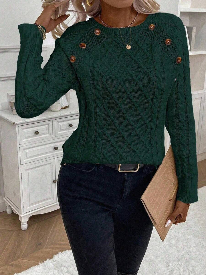 Clara | Pull en Tricot avec Boutons pour Dames