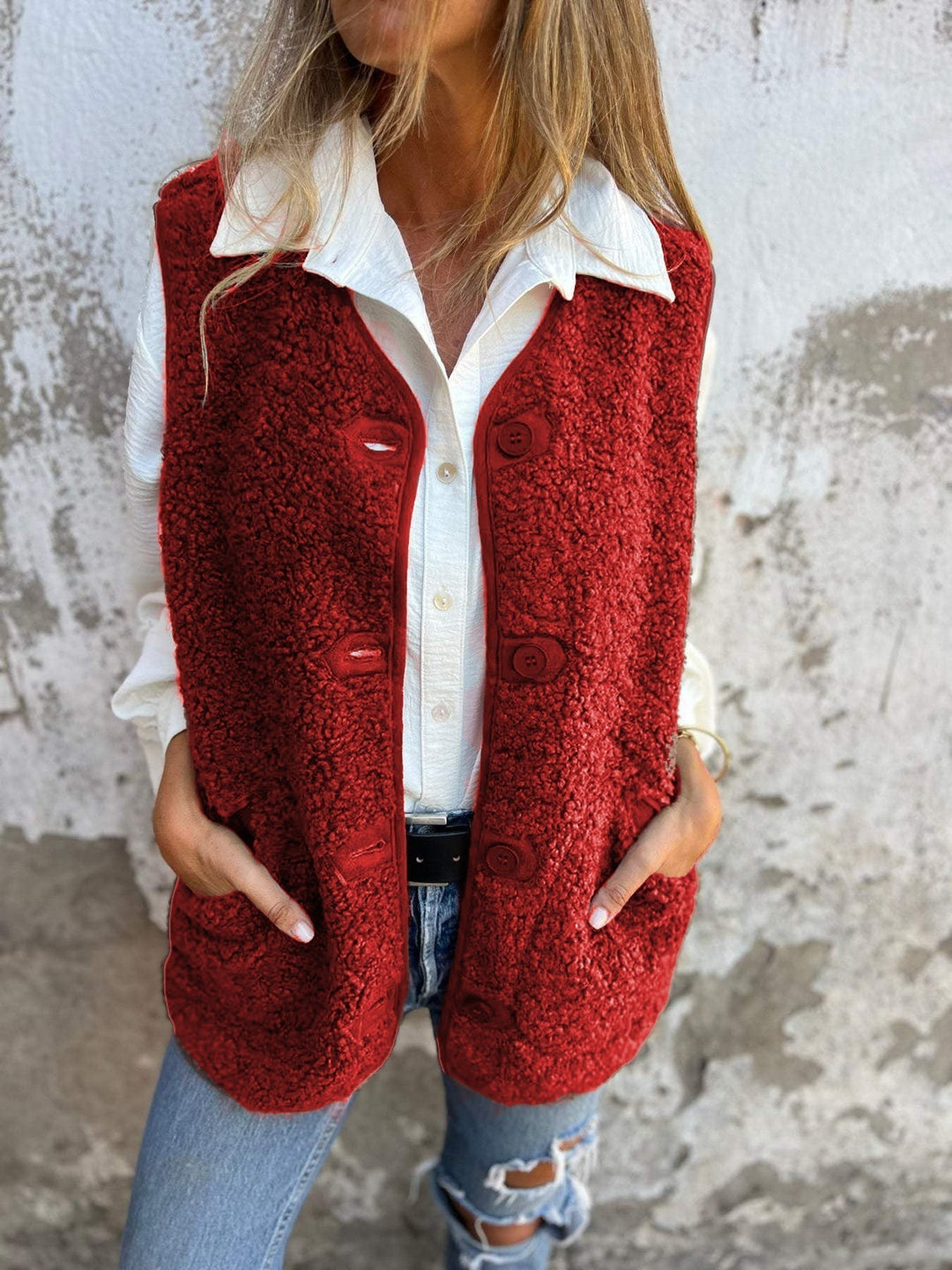 Alicia | Gilet court chaud d'automne avec boutons