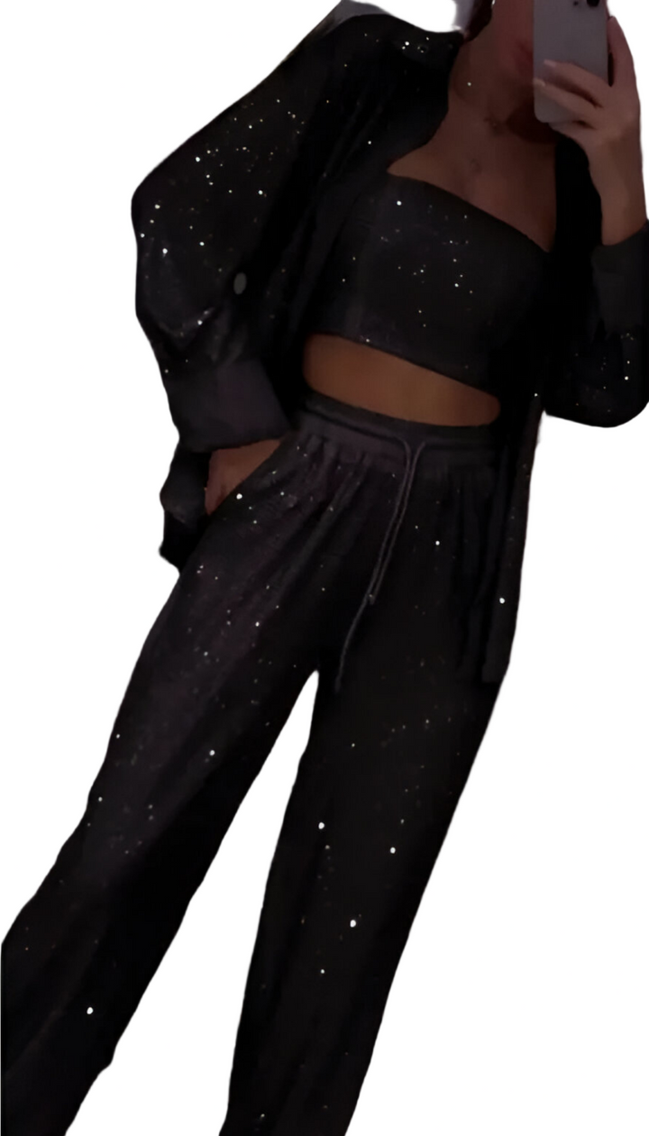 Nola™ | Ensemble de salon moderne de 3 pièces avec paillettes