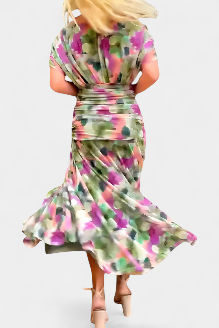 Florena | Robe Maxi Florale avec Décolleté en V