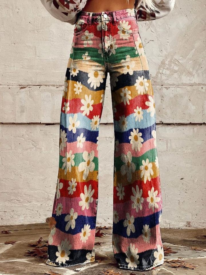Leonor | Pantalon Floral Élégant