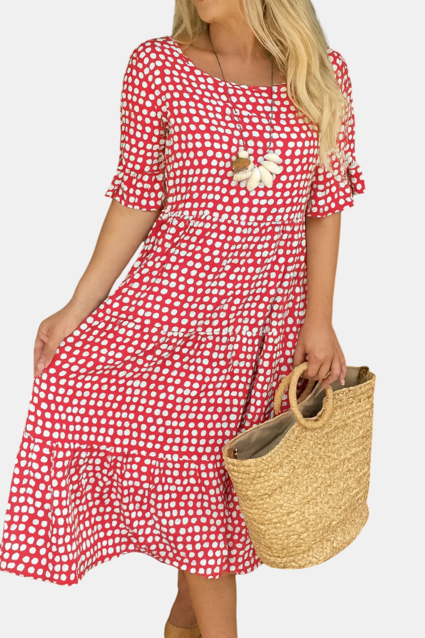Iris | Robe Midi à Manches Courtes