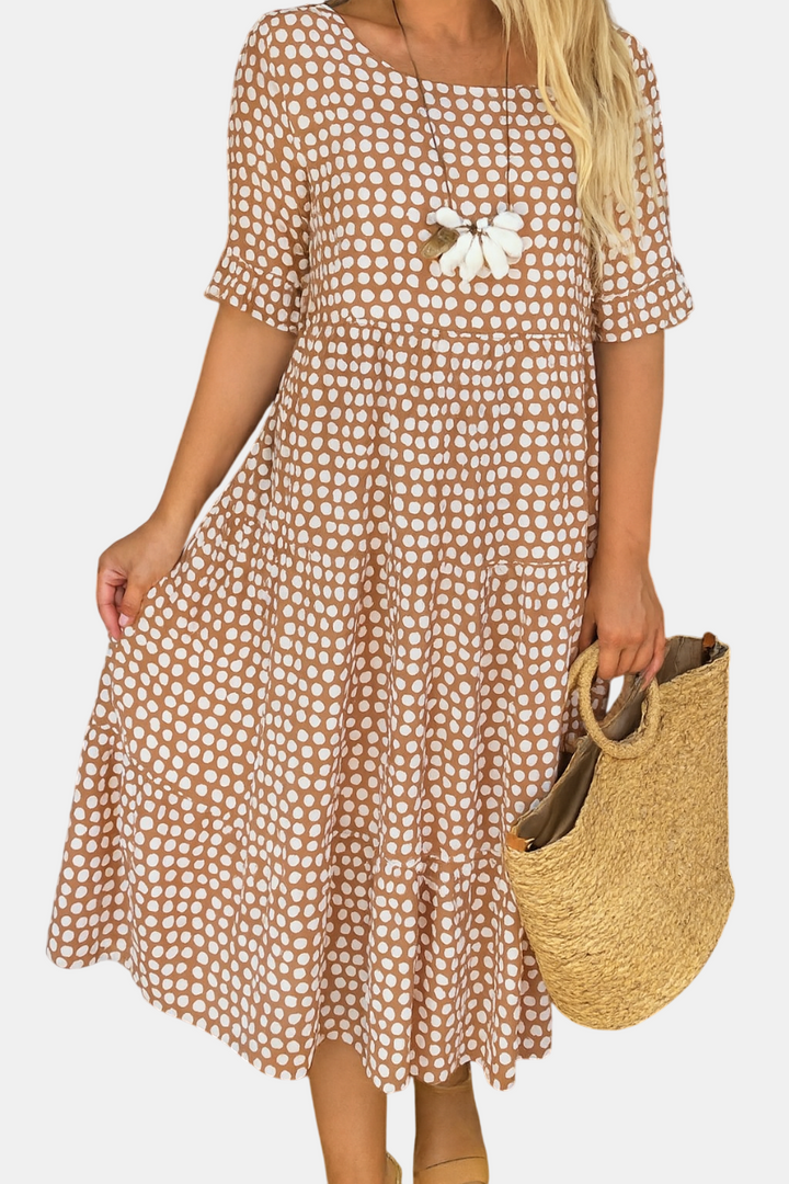 Iris | Robe Midi à Manches Courtes