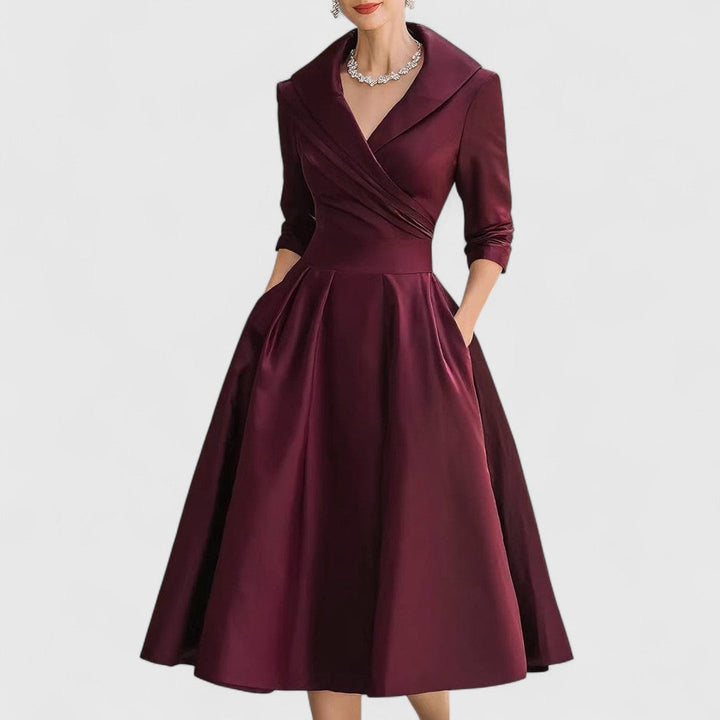 Noelia | Robe Midi en Satin