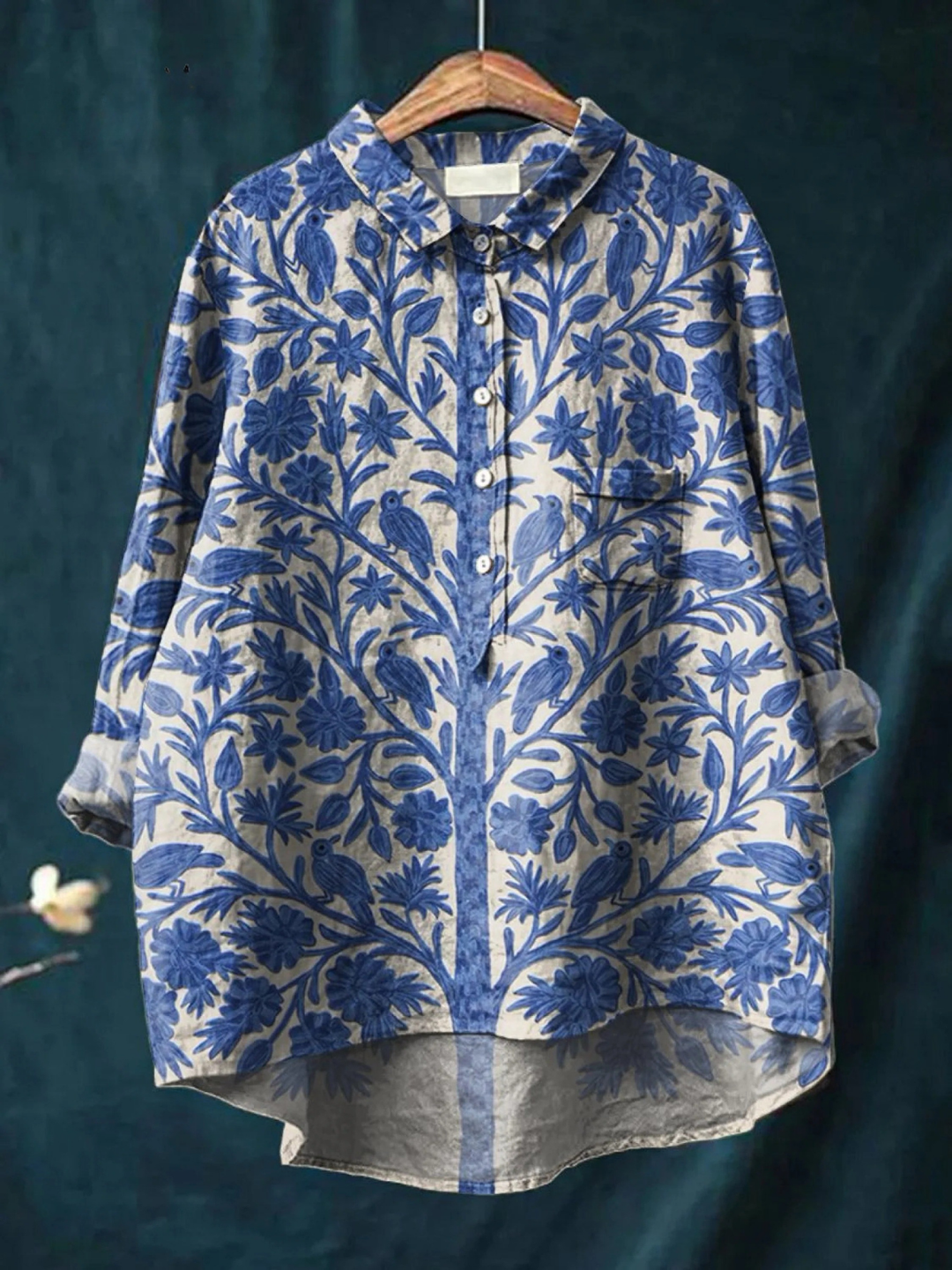 Isabel | Chemise Casual Vintage en Art Floral Indien pour Femmes