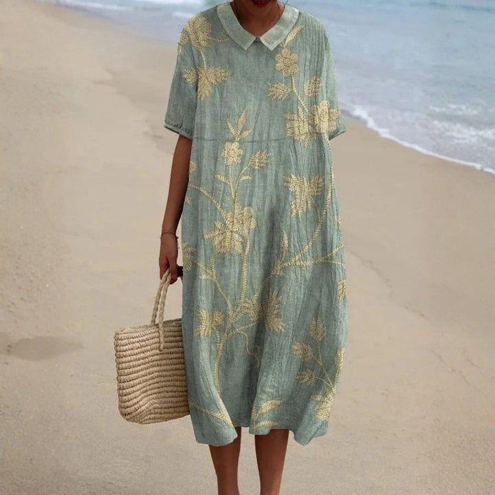 Evelina - Robe Fleurie avec un Charmant Col Peter Pan