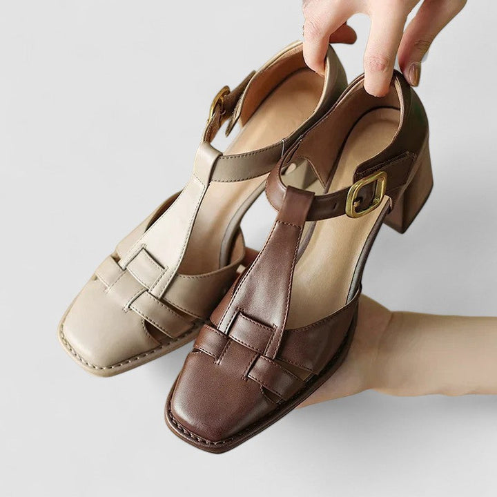Carmen | Sandales orthopédiques avec bride en T et talon bloc