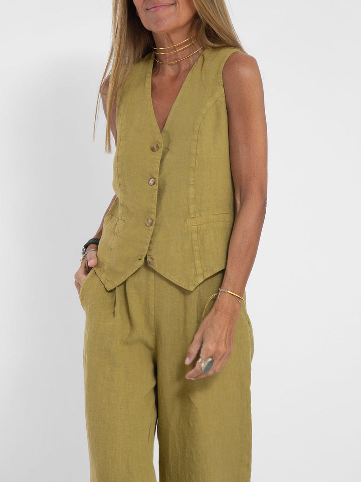 Aira | Ensemble élégant de deux pièces avec gilet et pantalon à jambes larges