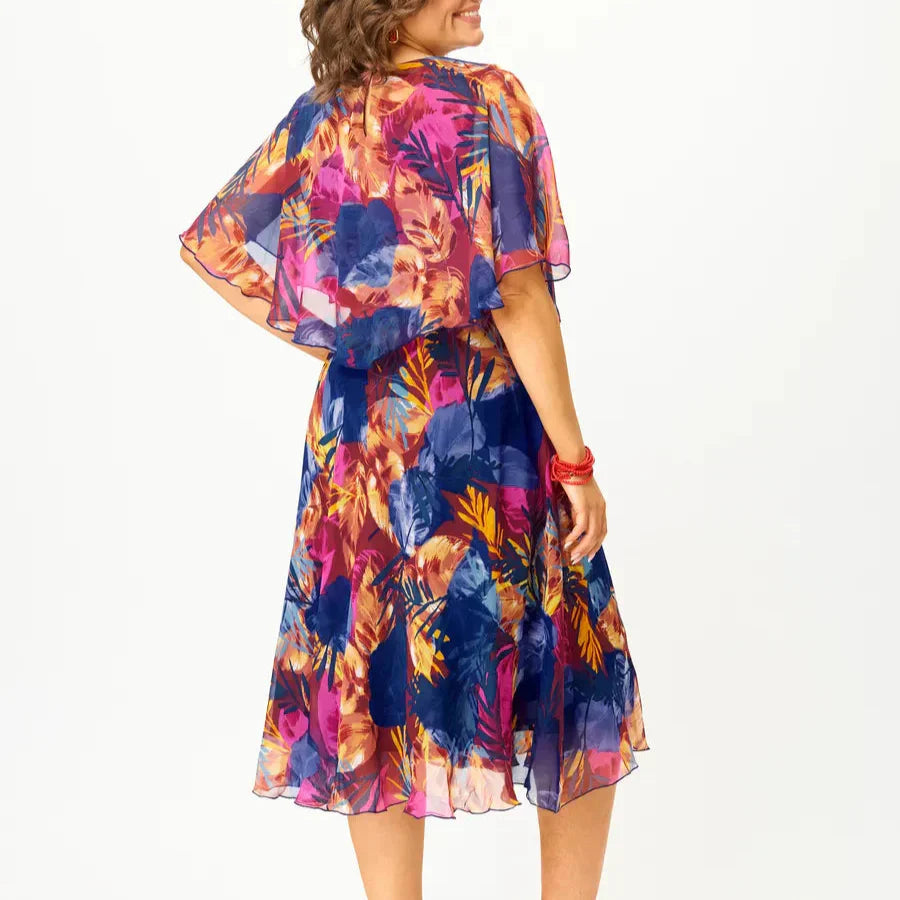 Barbara | Robe Midi en Chiffon Fluide